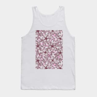 Spring Blossom in Marsala, Pink & Plum Tank Top